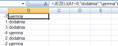 Szkolenie Excel - funkcja jeżeli